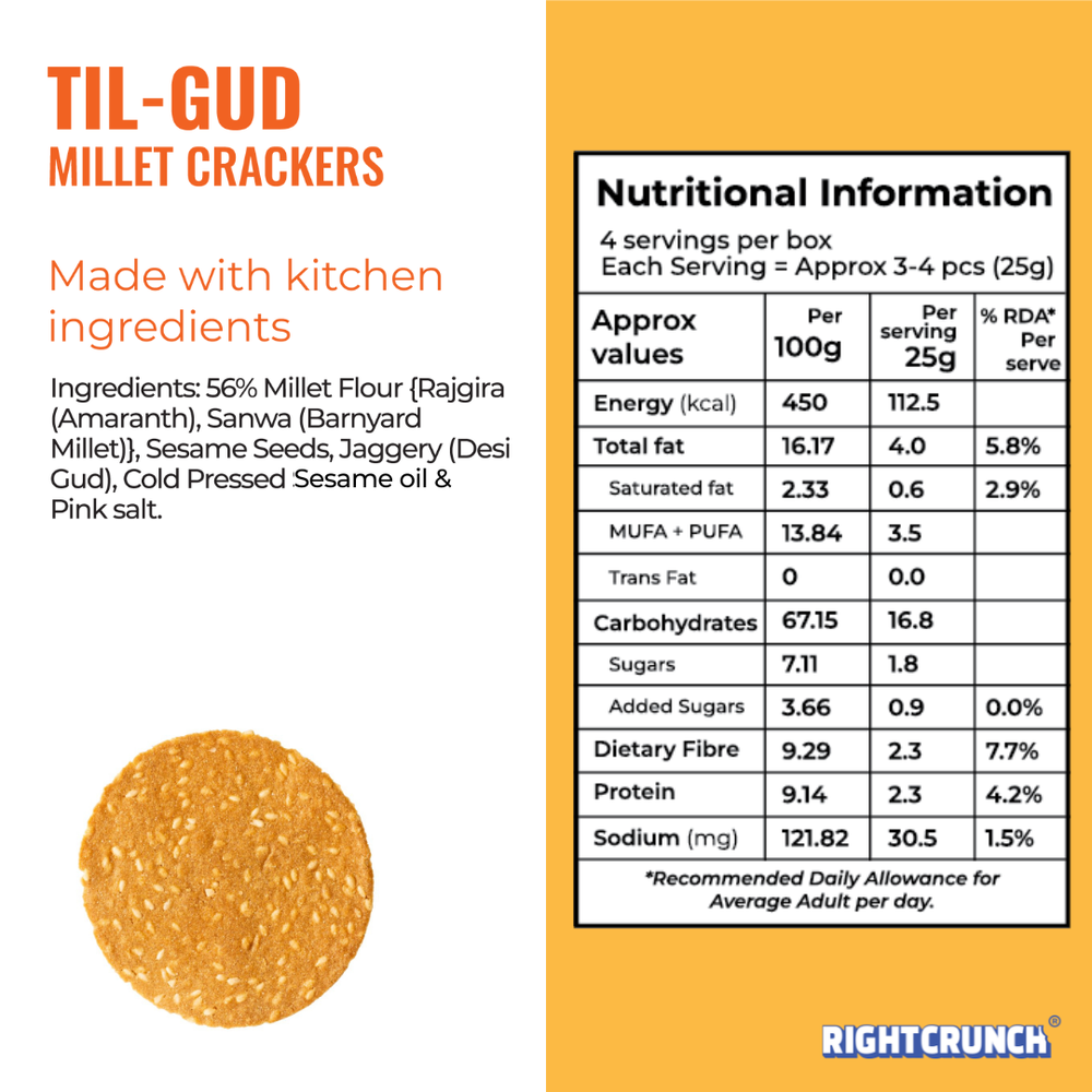 Til-Gud Millet Crackers – Single Pouch (50g)